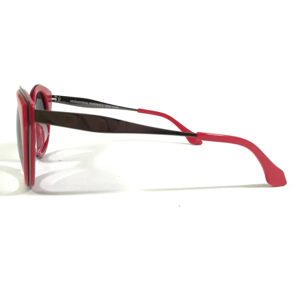 Morgenthal Frederics Sunglasses 258 GISELE Red Silver Cat Eye Frames Purple Lens - Picture 5 of 10